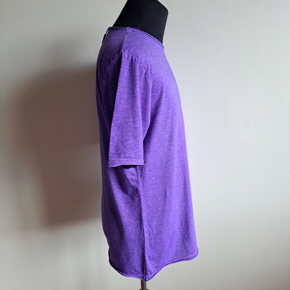 NEW Gionfriddo Men's Italian 100% Cotton Crew Neck Purple T-shirt Size L - Picture 3 of 13